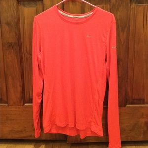 Nike Coral Dri-Fit running long sleeve